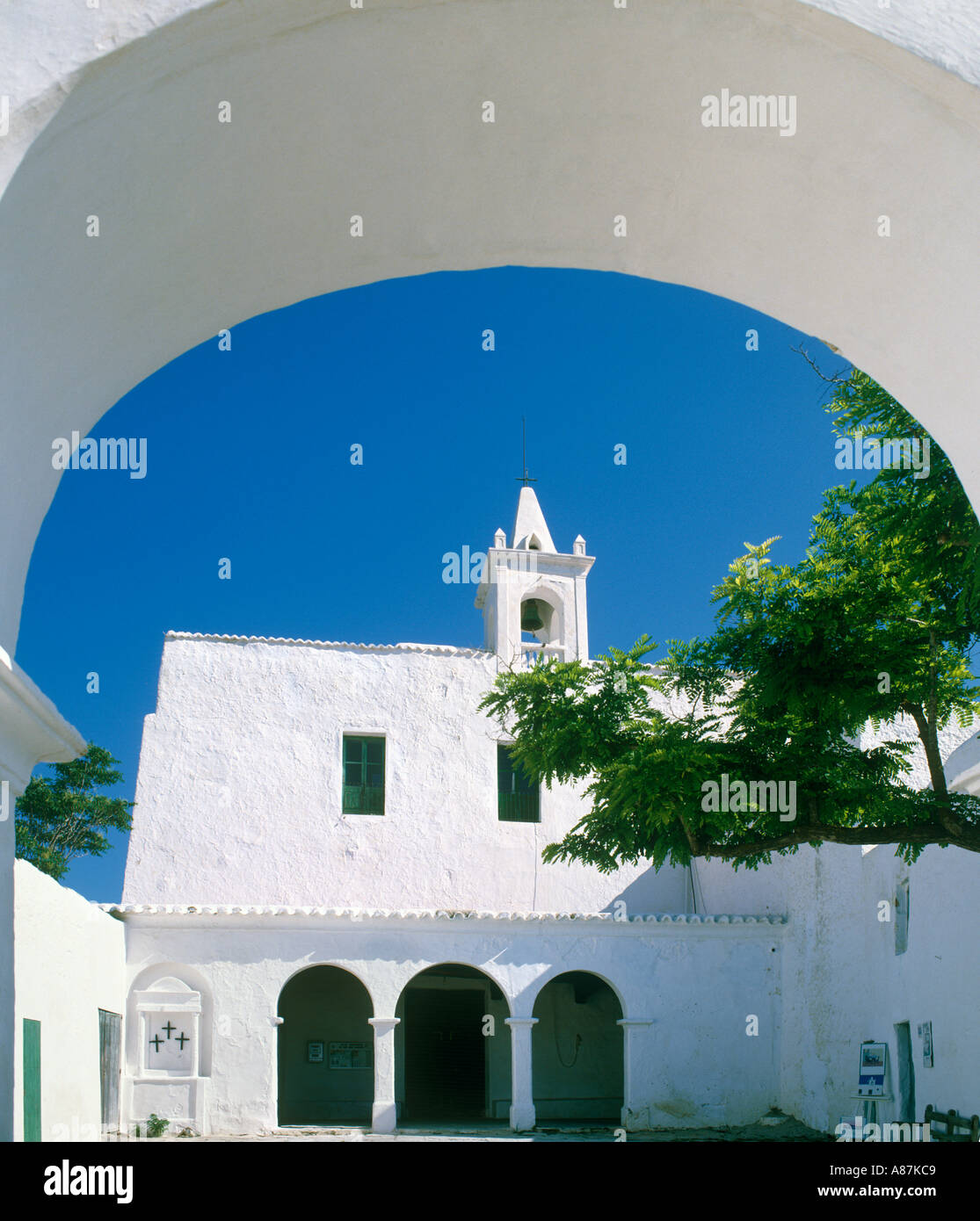 Chiesa di San Miguel, Ibiza, Isole Baleari, Spagna Foto Stock
