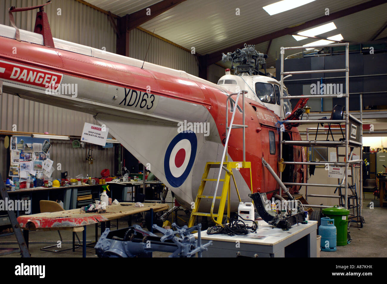 WS55 turbine HAR10 Westland Helicopter Museum Weston-super-Mare Somerset Inghilterra Foto Stock
