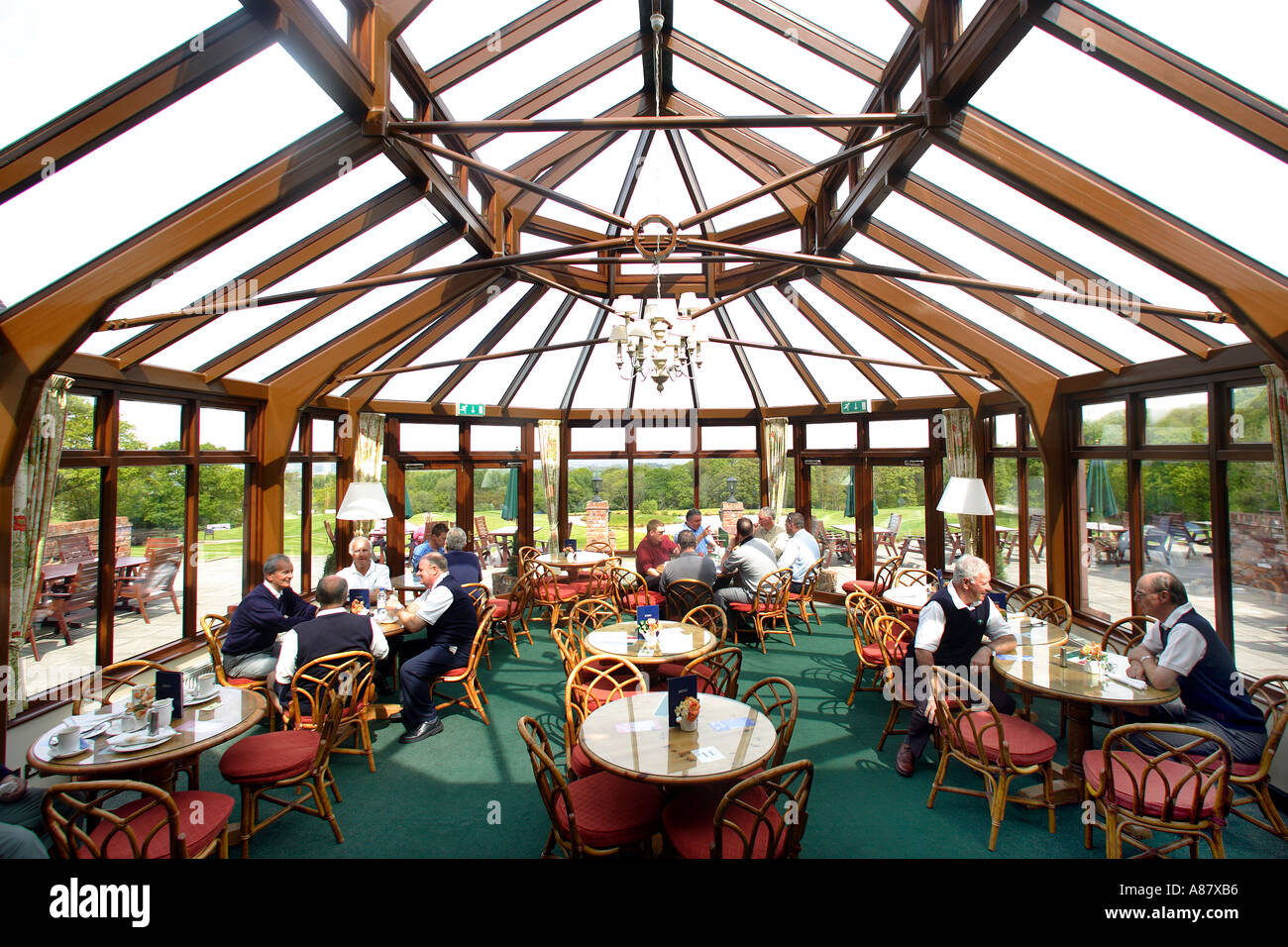 Il ristorante a Nigel Mansell s Woodbury Park Hotel and Golf Course complesso nel Devon UK Foto Stock