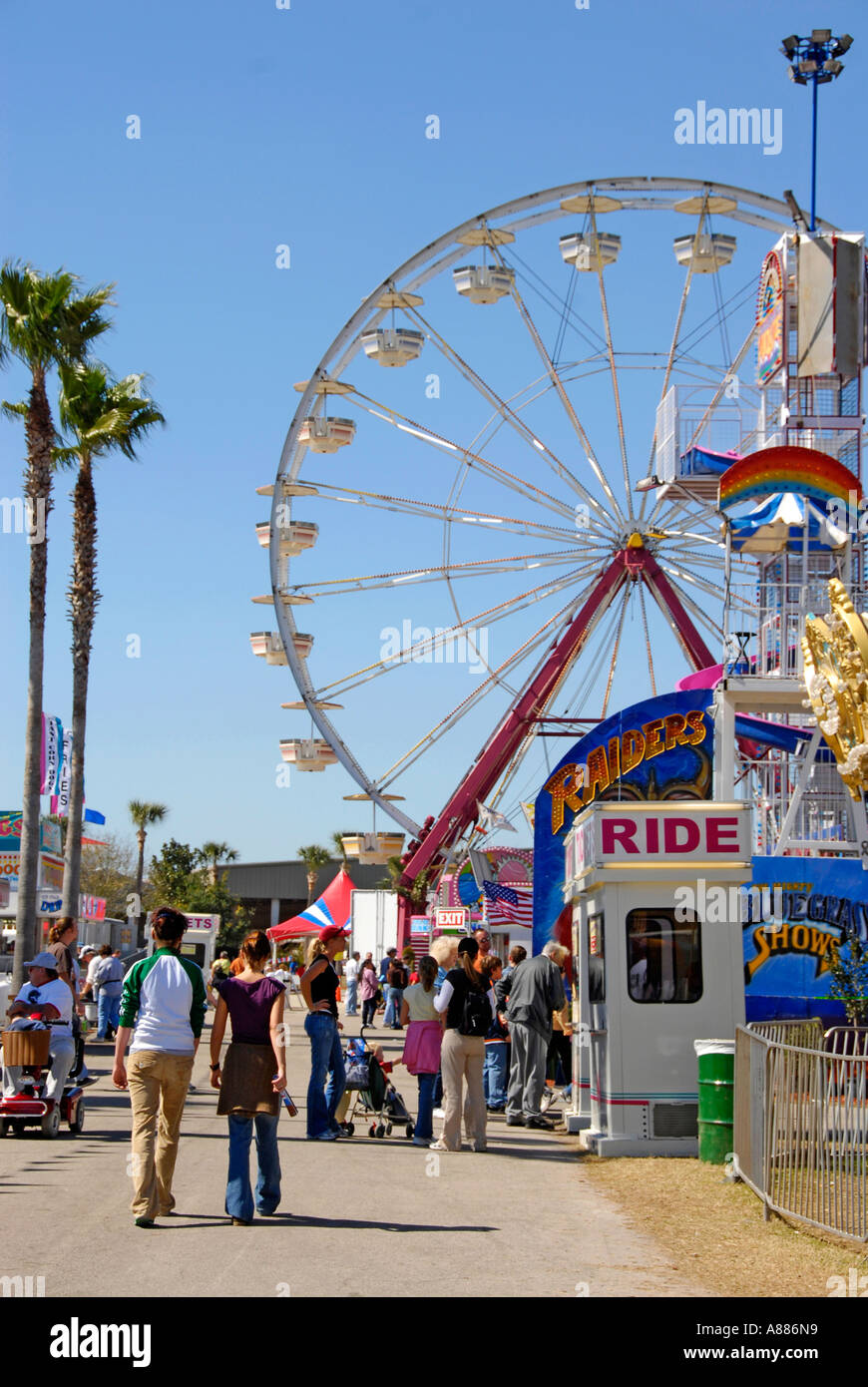 Ruota panoramica Ferris presso la Florida State Fair in Tampa Florida FL Foto Stock