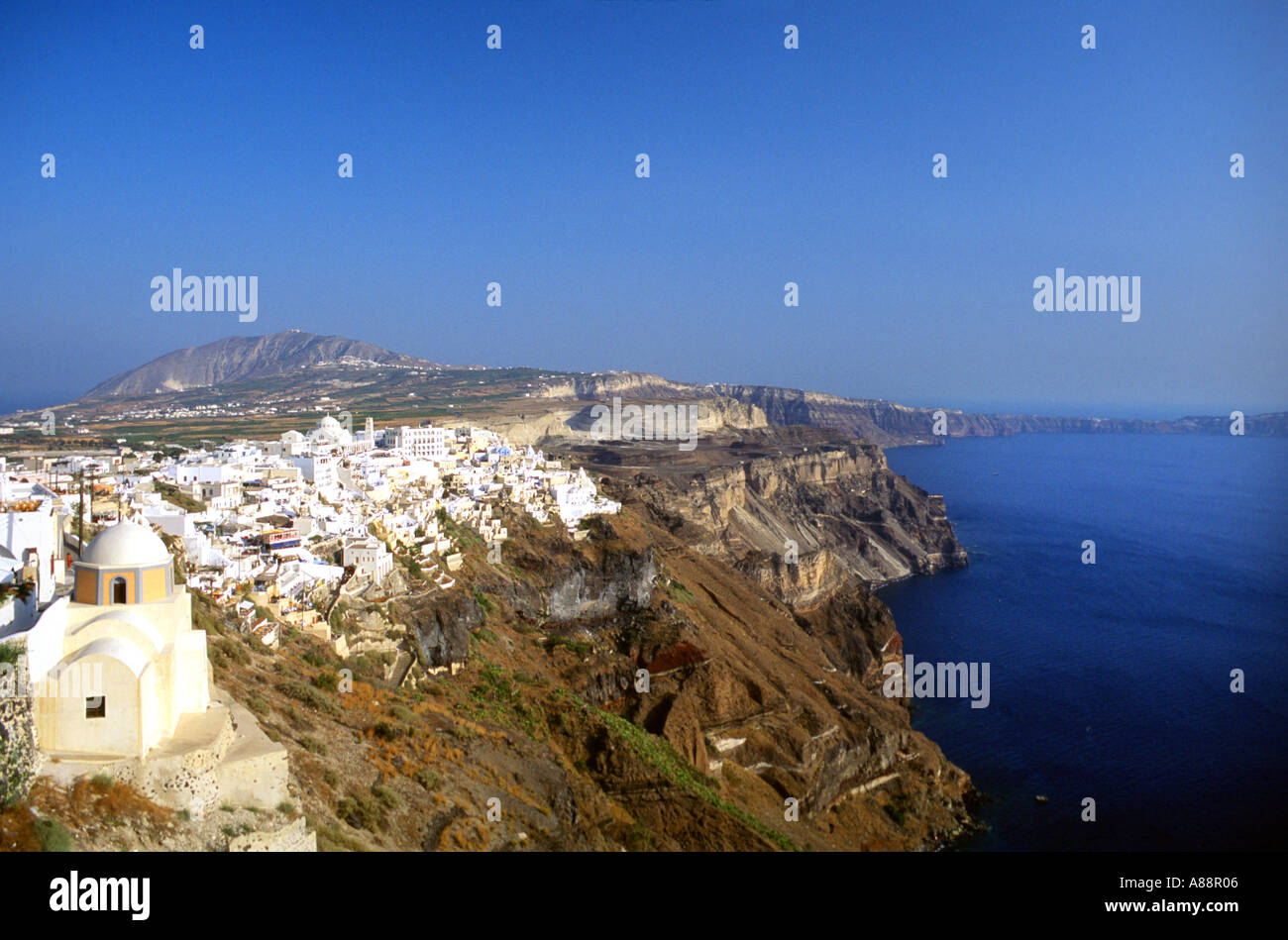 Affacciato sulla Grecia Santorini Foto Stock