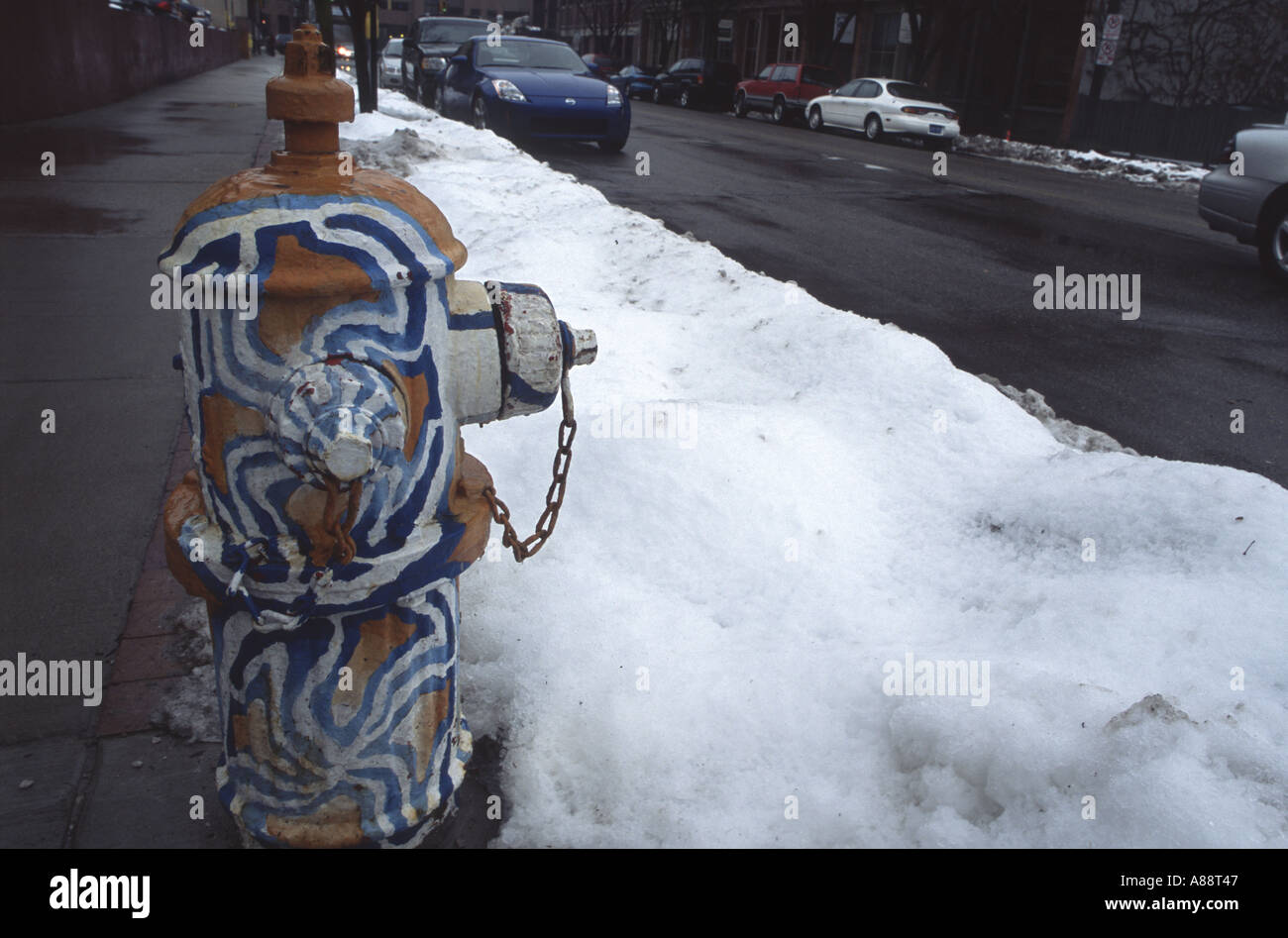 Dipinto idrante di fuoco Ann Arbor MI Foto Stock