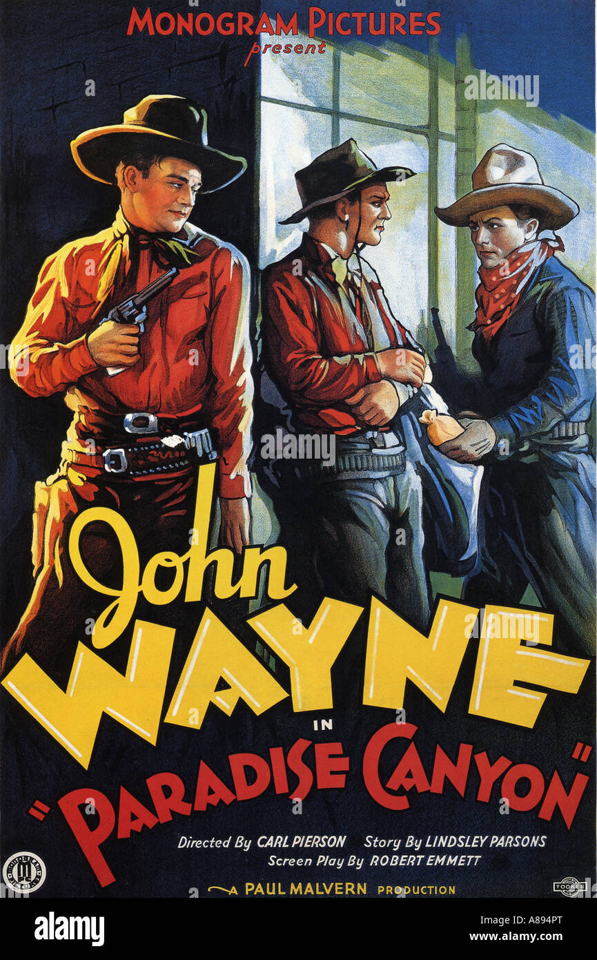 PARADISE CANYON poster per 1935 Lone Star film di produzione con John Wayne Foto Stock