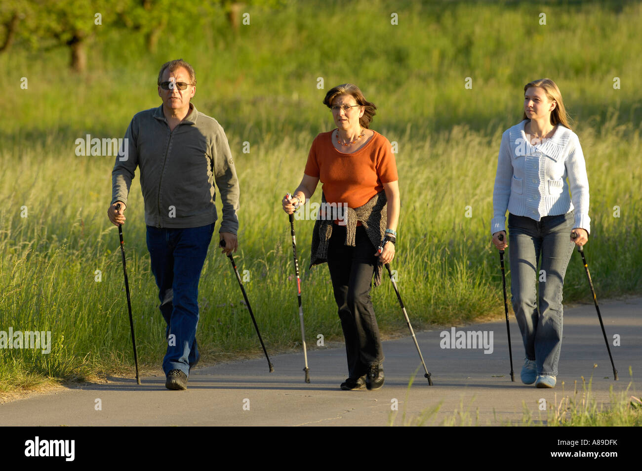 Nordic Walking Foto Stock