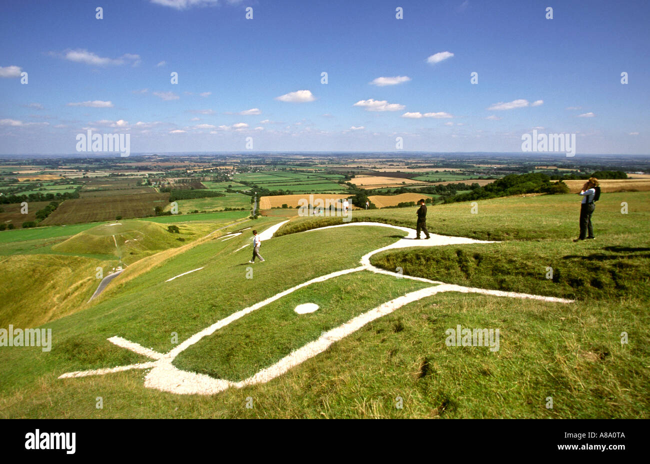 Berkshire Uffington White Horse età del bronzo site Foto Stock