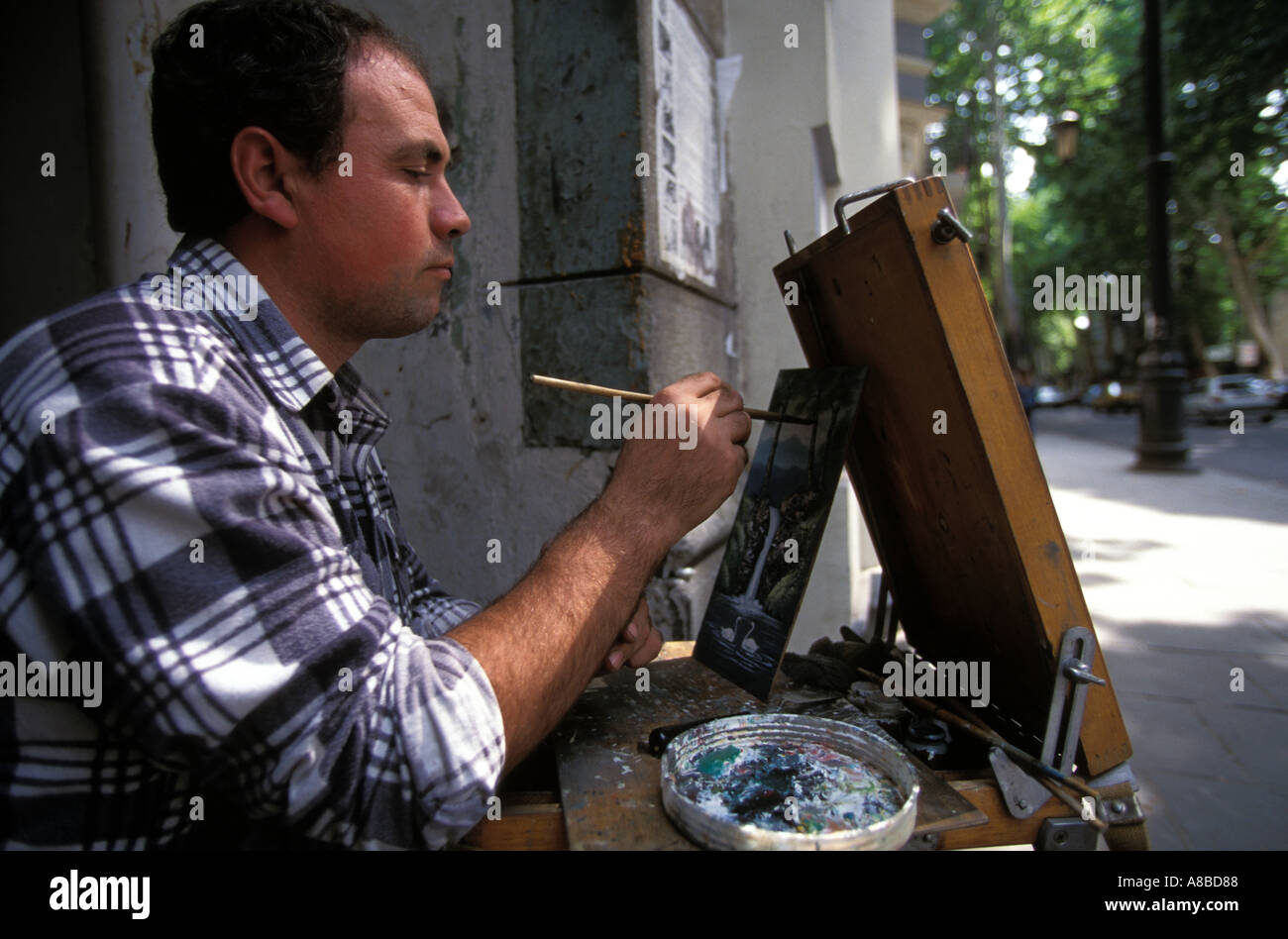 L'artista di strada Tbilisi Georgia Foto Stock