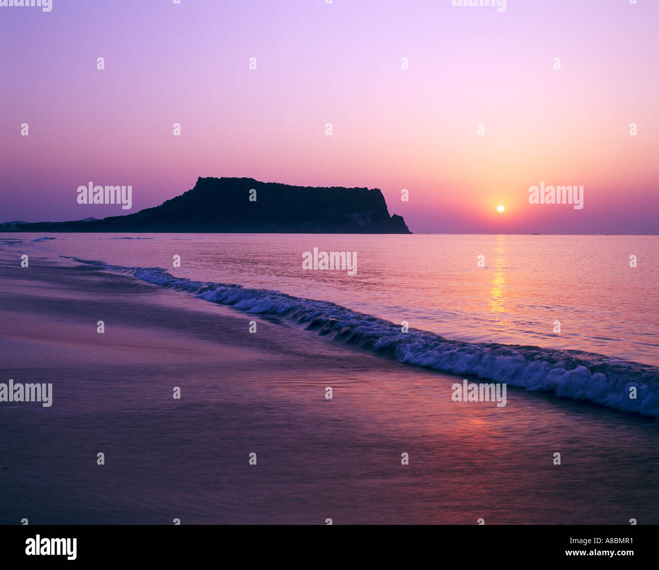 Jeju Island brillava picco di sunrise Foto Stock