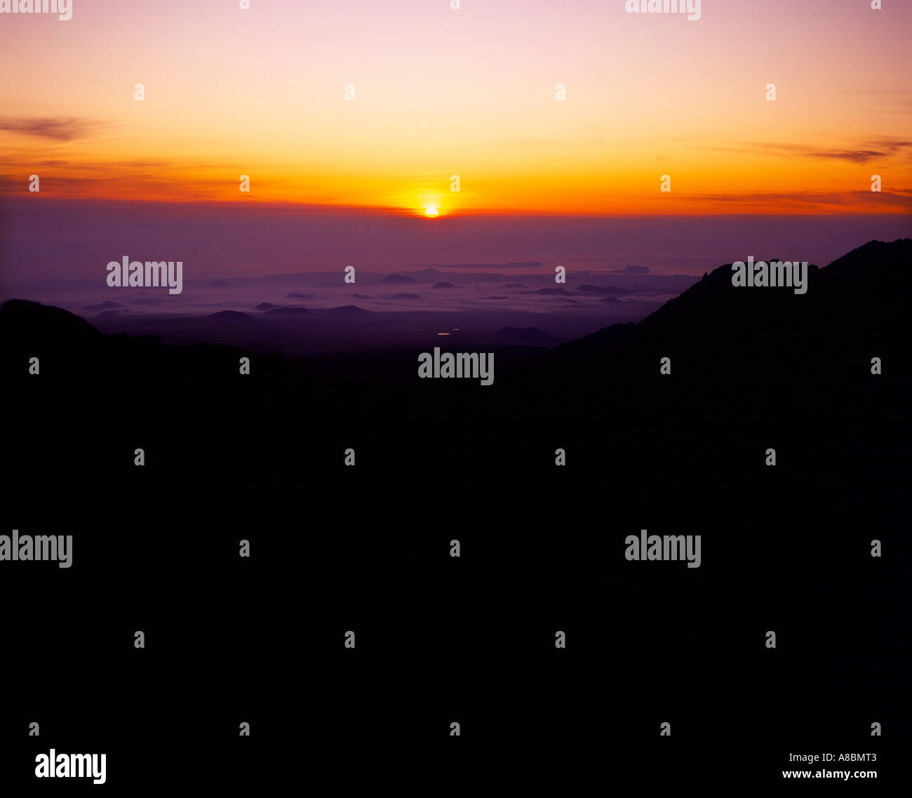 Jeju Island Rising Sun peak Foto Stock