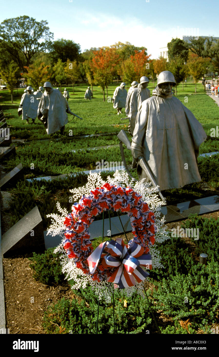 Washington DC memoriale dei veterani di guerra coreana Foto Stock