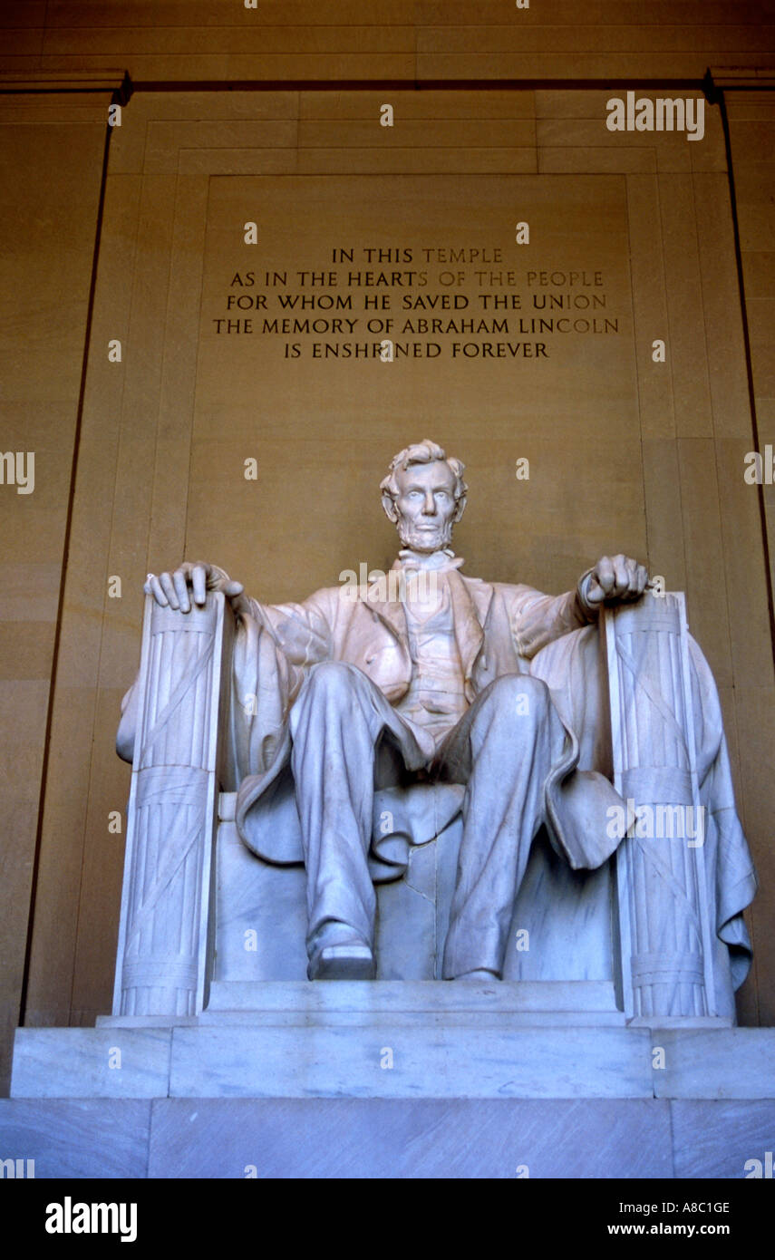 Washington DC il Lincoln Memorial Foto Stock