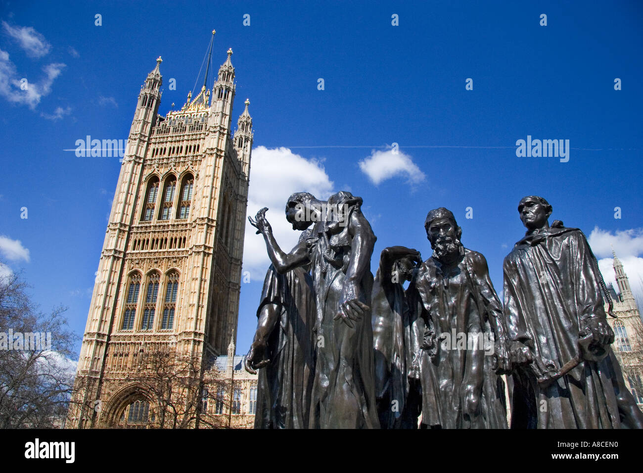 Rodin's borghesi di Calais- Victoria Gardens Tower 4 Foto Stock