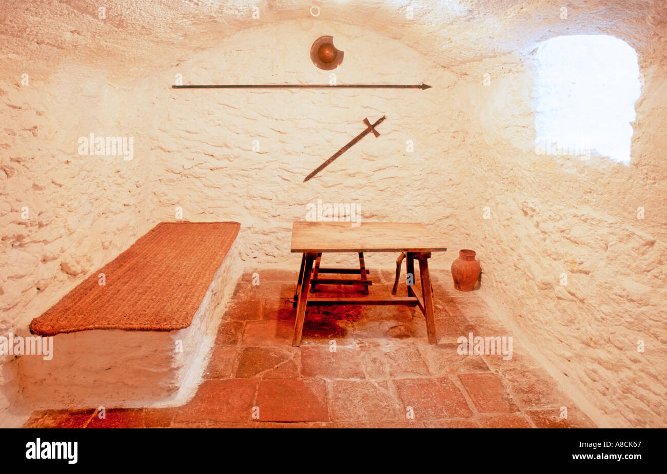 Spagna, Argamasilla De Alba: in camera il Museo Casa de Medrano che è detto di essere l'ex carcere di Miguel de Cervantes Foto Stock