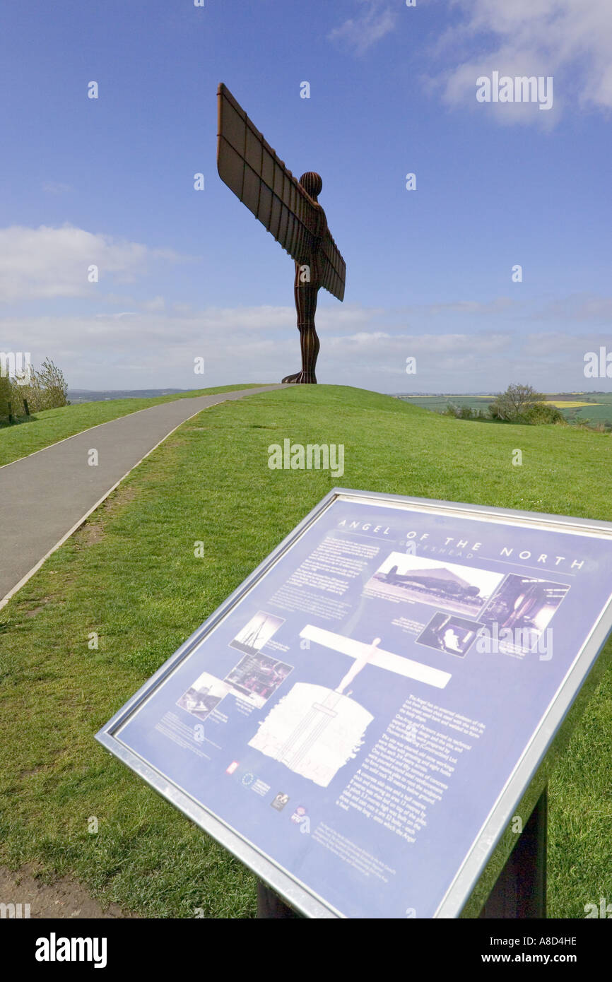 L Angelo della scultura del Nord da Anthony Gormley a Gateshead, Tyne & Wear Foto Stock