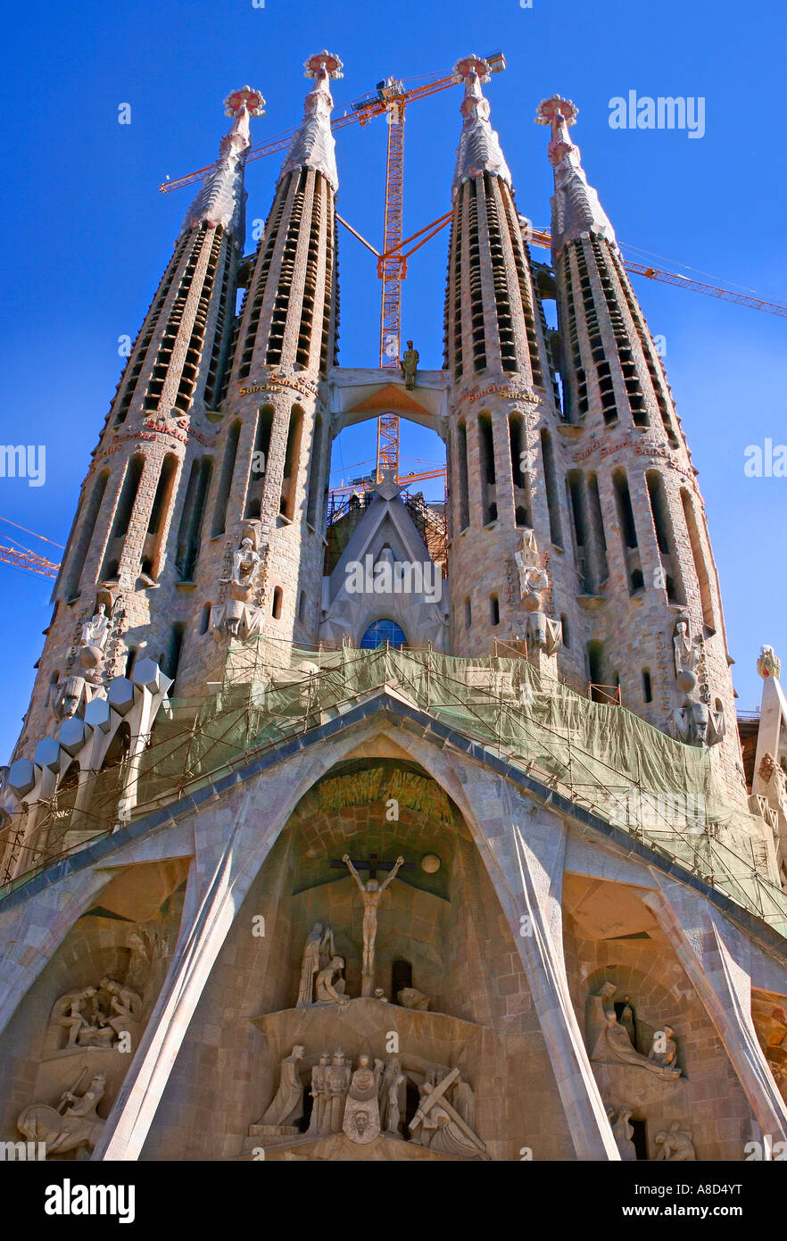 Dettaglio della Cattedrale della Sagrada Familia a Barcellona Spagna.  Architetto Antoni Gaudi, Spagna, 1882 a 1926. "Chiesa della Sacra Famiglia  Foto stock - Alamy