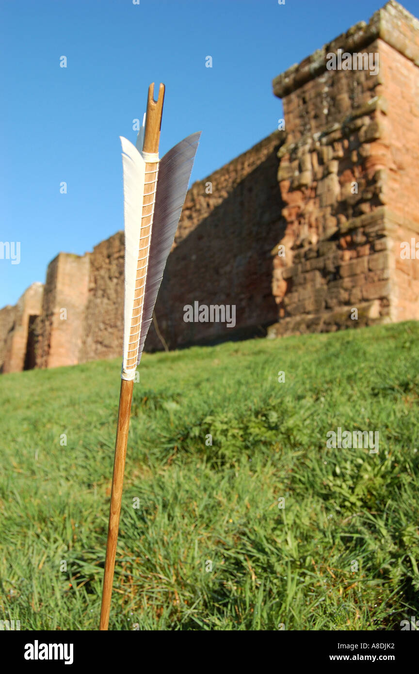 Freccia medievale da muro di castello Foto Stock