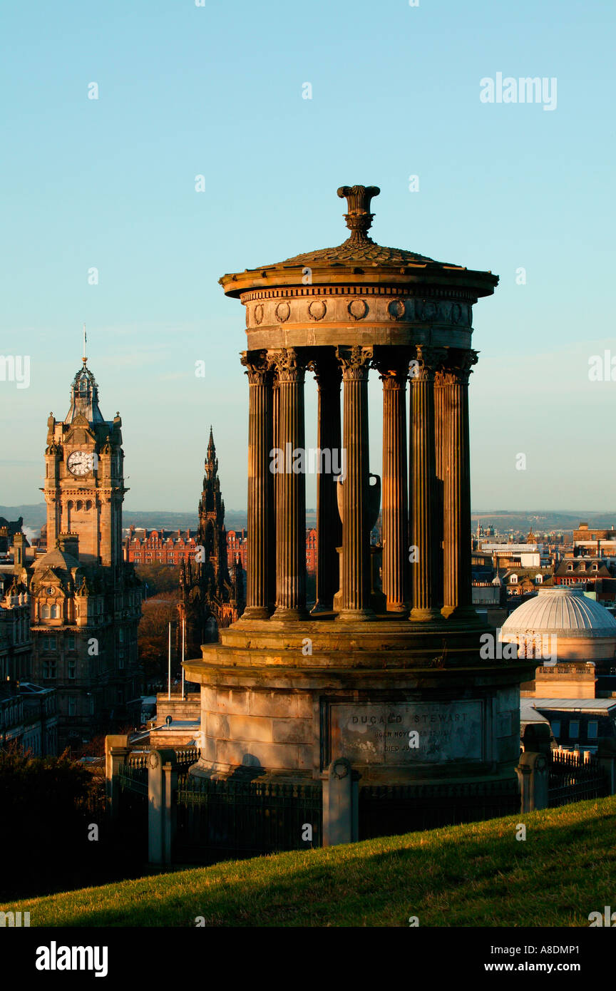 Dugald Stewart monumento Calton Hill Edinburgh Scozia Scotland Foto Stock