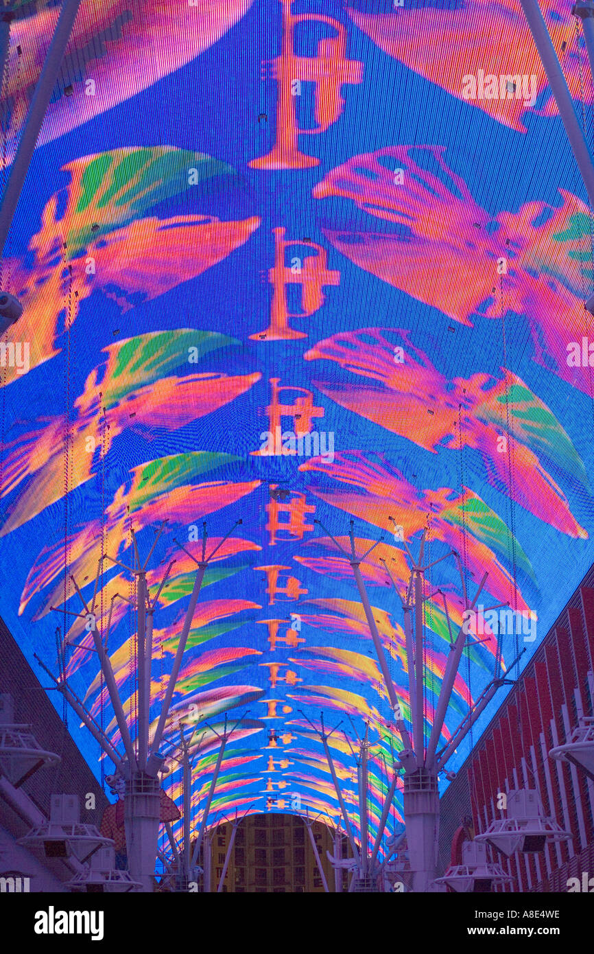 Fremont Street Experience spettacolo di luci e musica. Tettoia elettronico - Las Vegas Foto Stock