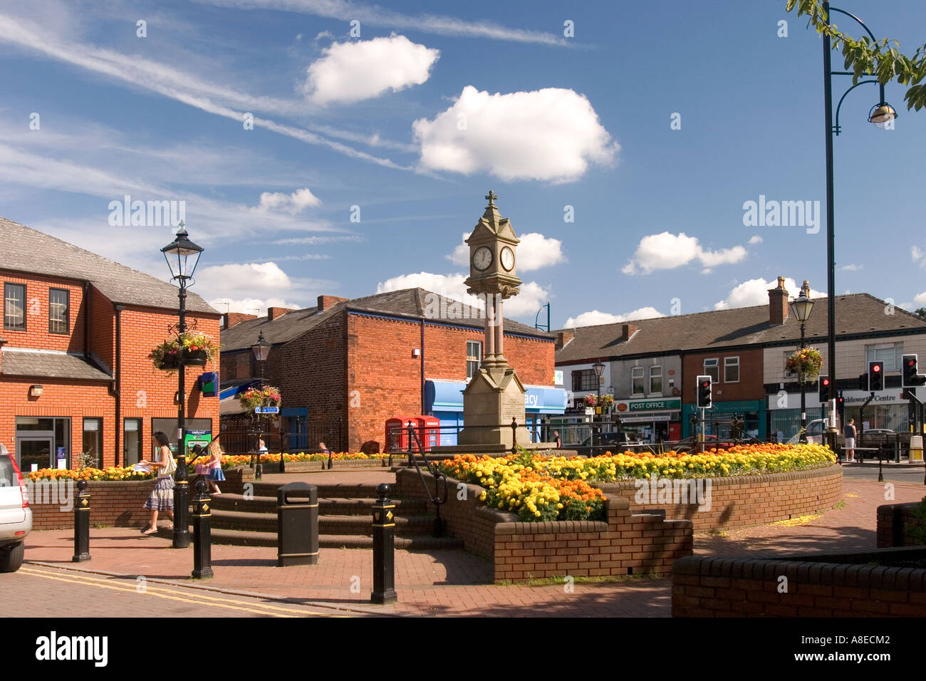 Cheshire Stockport Houldsworth rossastro Square Foto Stock