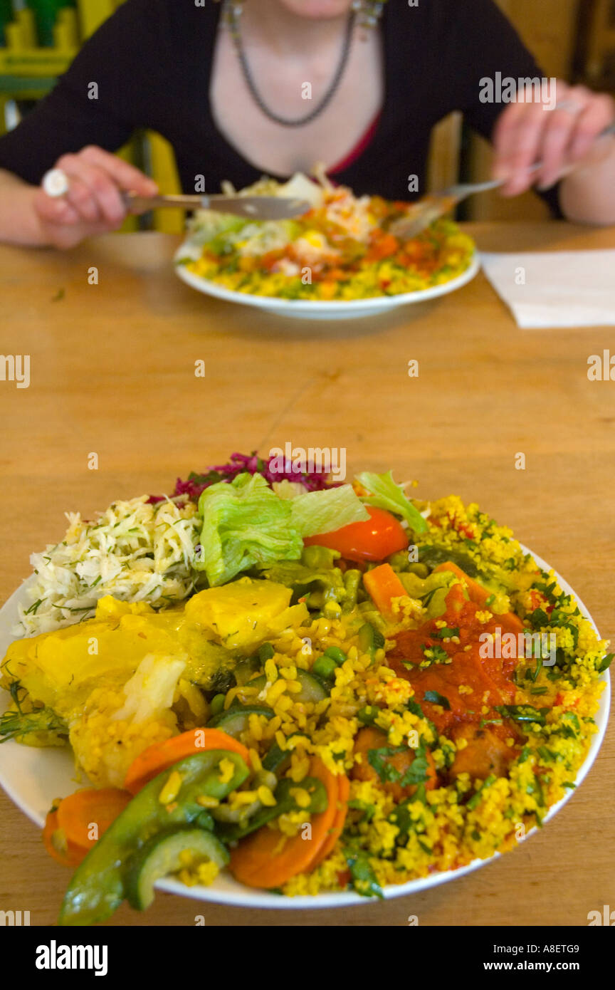 Cibo vegetariano a Berlino Foto Stock