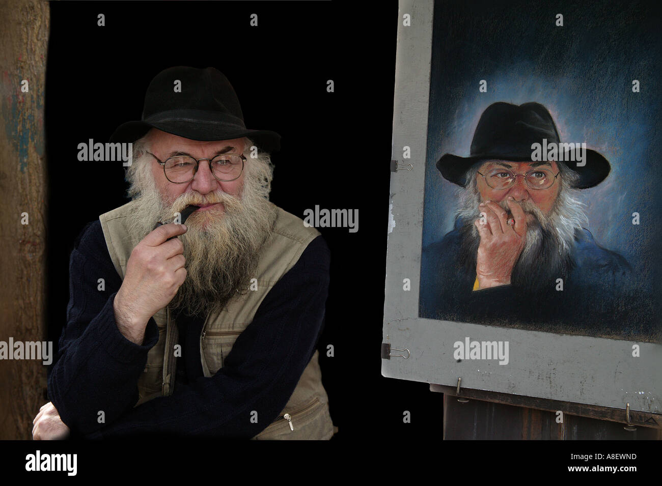Artista di Parigi e Montmartre, autoritratto. Foto Stock