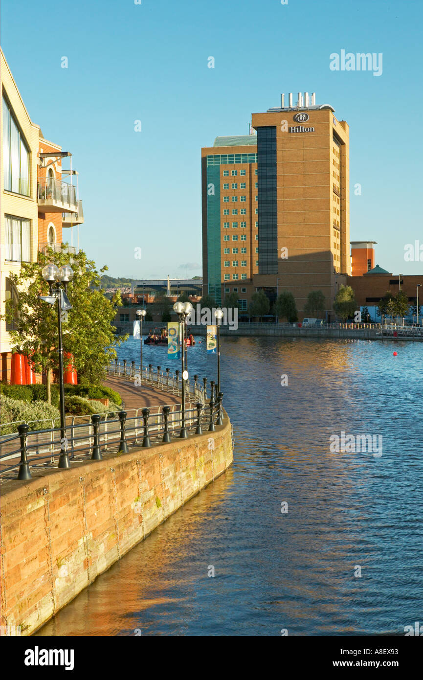 L'Hilton Hotel di Laganside, Belfast, Irlanda del Nord Foto Stock