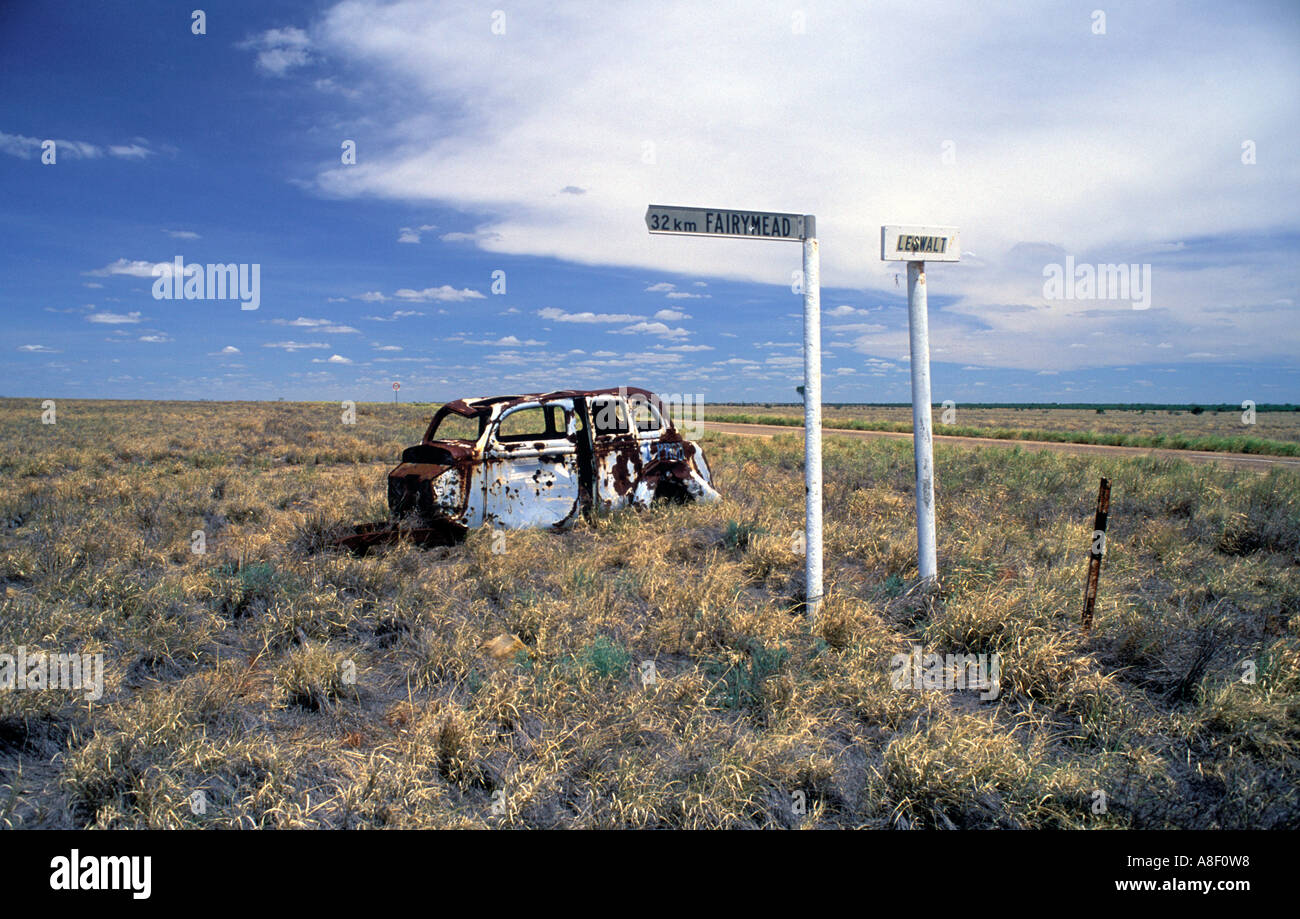 Auto abbandonate nell'outback australiano. Foto Stock