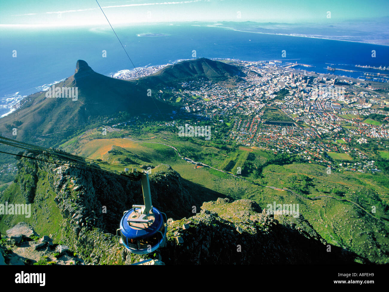 Cabinovia di Table Mountain e Cape Town, Sud Africa Foto Stock