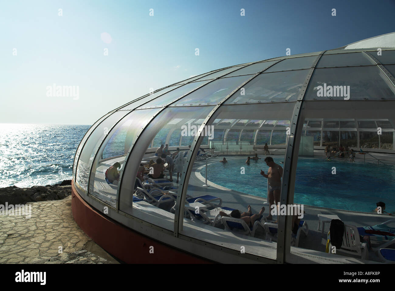 Azalea Hotel piscina esterna in Primosten Adria Dalmazia Croazia Foto Stock