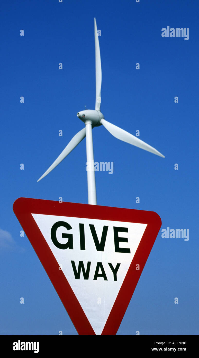 Turbina eolica di proprietà di e gestito da l'energia verde azienda Ecotricity, UK. Foto Stock