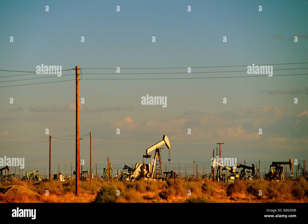 La foratura su campo petrolifero, CALIFORNIA, STATI UNITI D'AMERICA Foto Stock