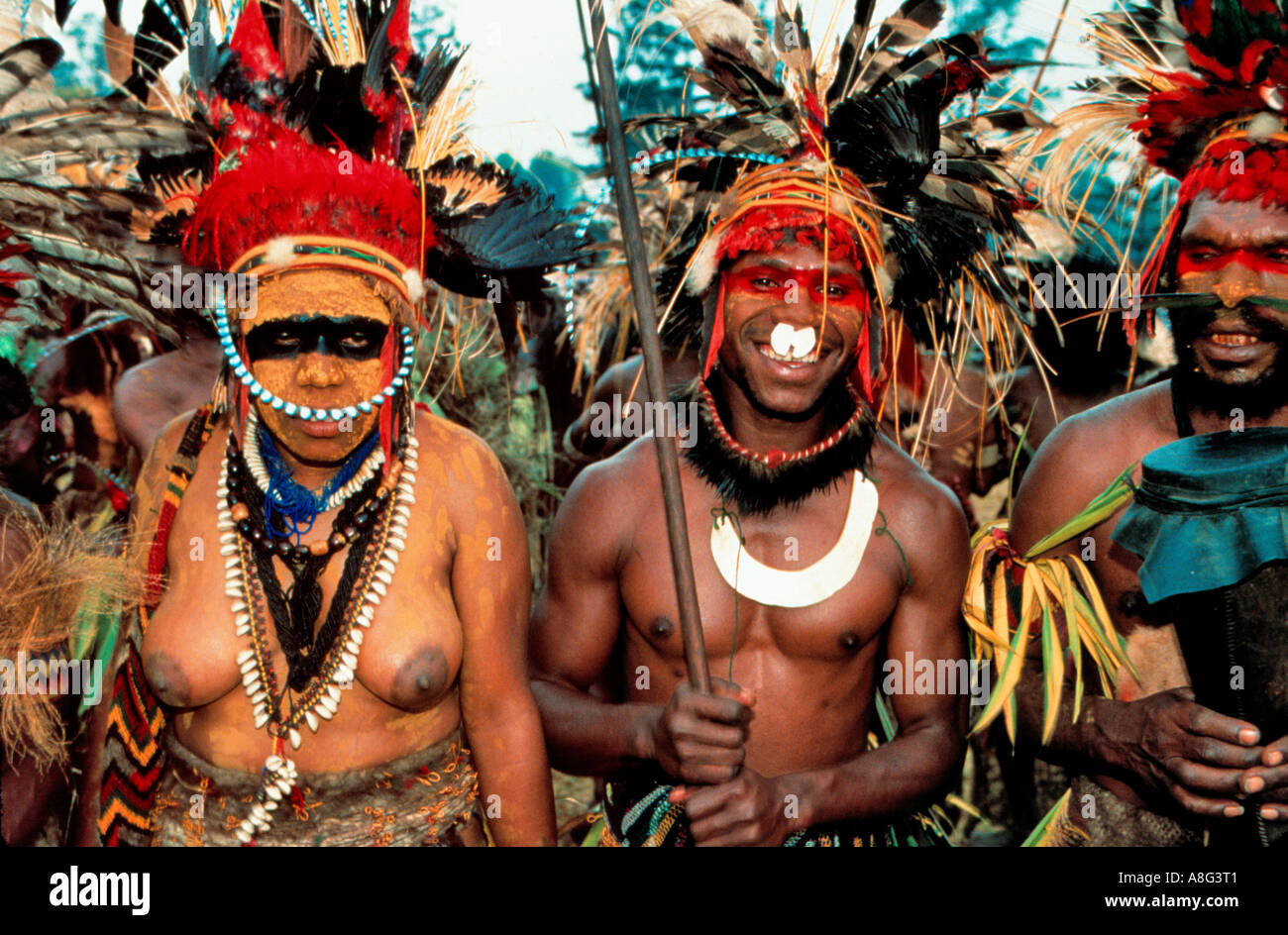 Decorate aborigeni, Goroka, Papua Nuova Guinea Foto Stock