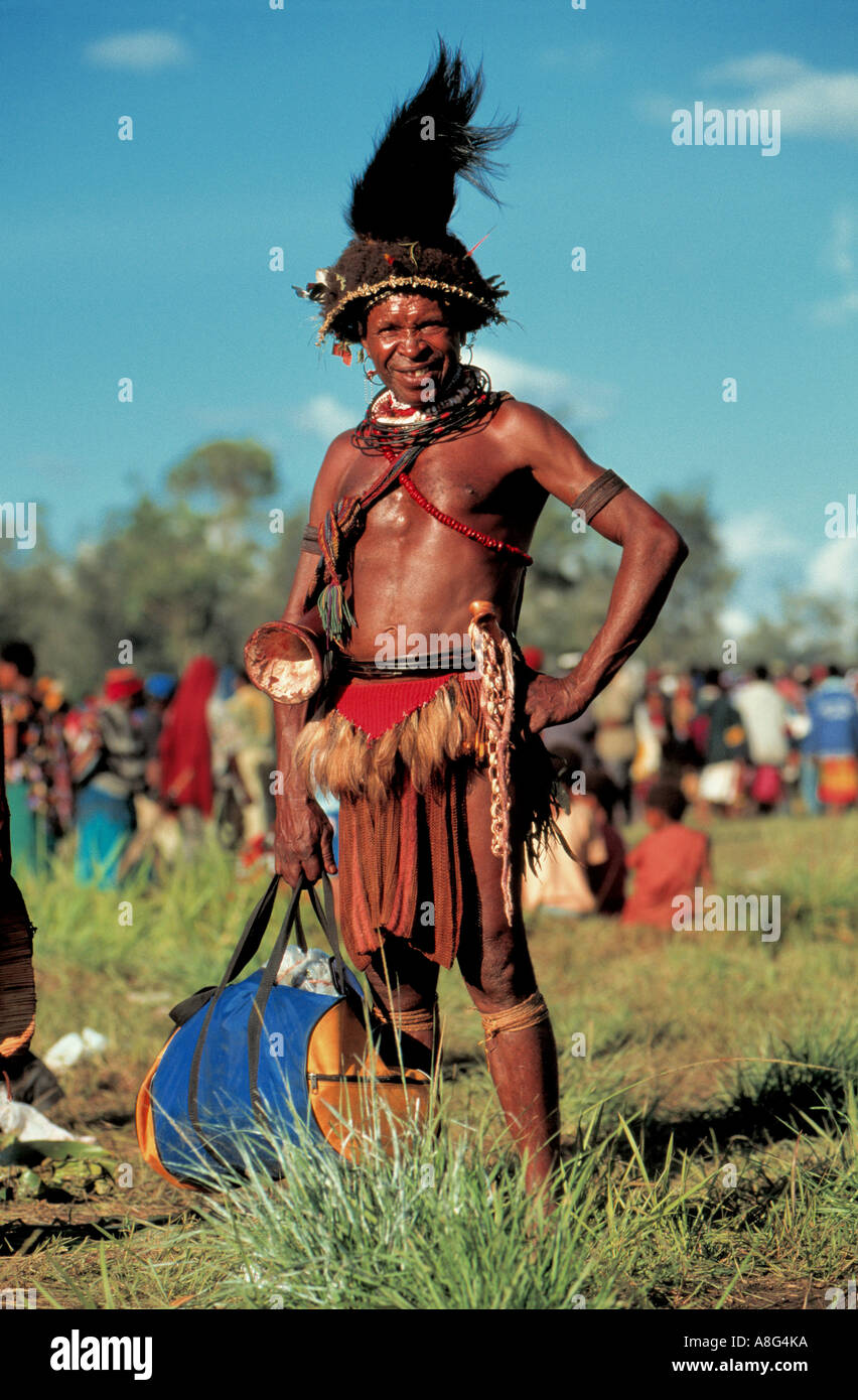 Decorate aborigena, Mt. Hagen, Papua Nuova Guinea Foto Stock