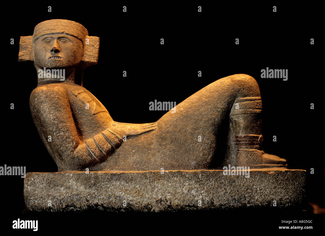 Nazionale Museo antropologica Messico Toltec Chacmool Tula offrendo luogo Tempio di Venere Foto Stock