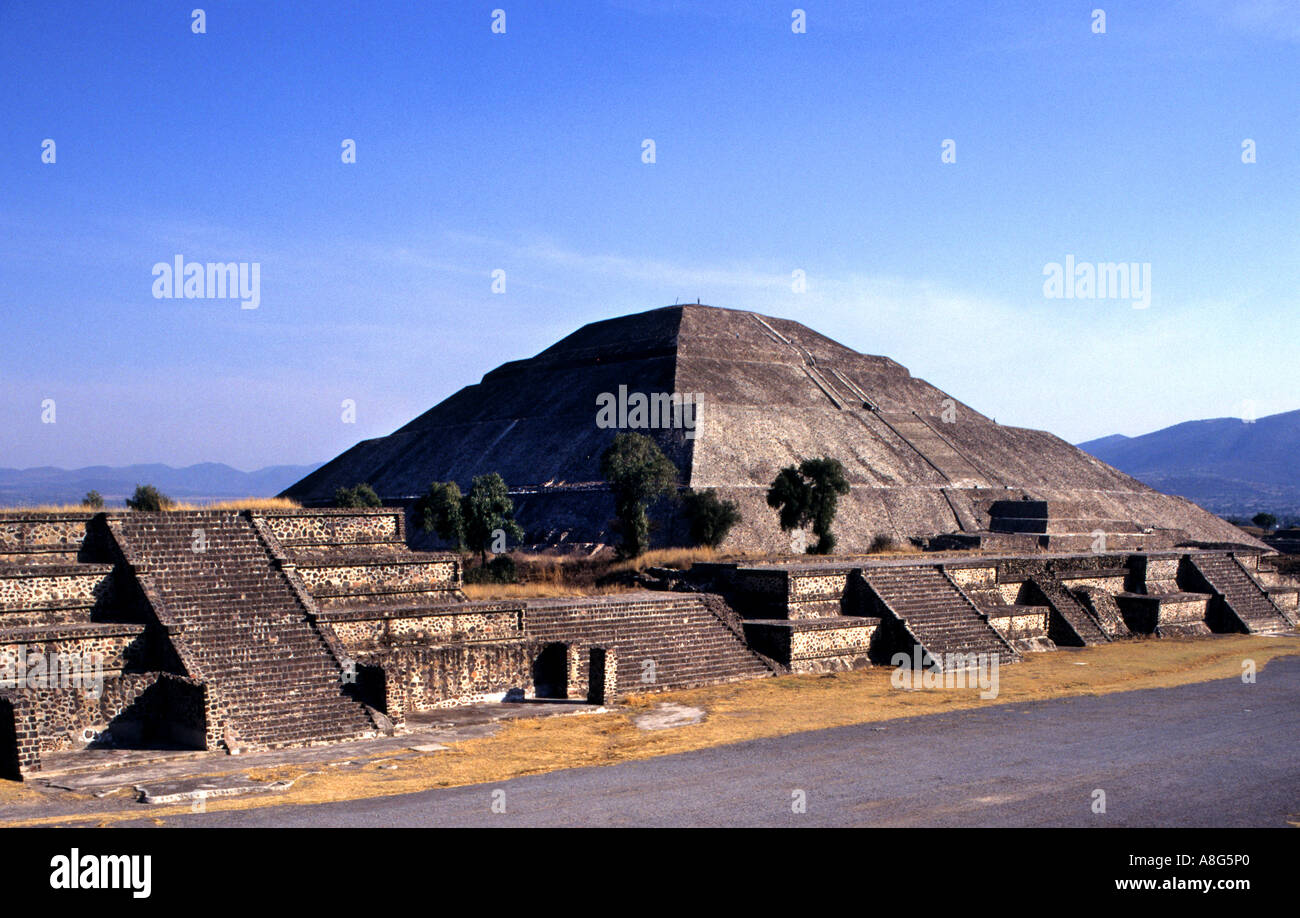 Monte Alban Messico Oaxaca piramidi piramide zapotechi Foto Stock