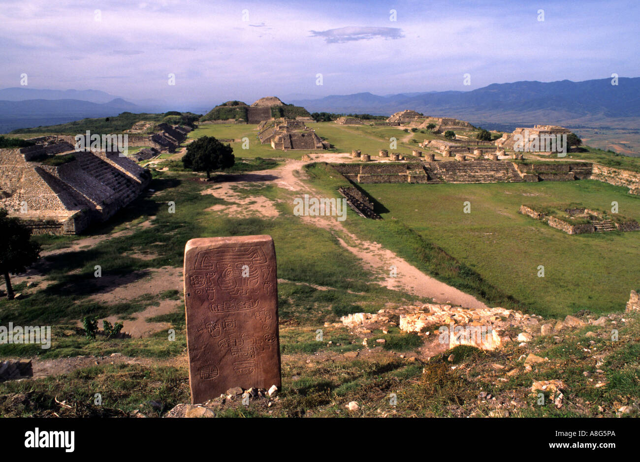 Monte Alban Messico Oaxaca piramidi piramide zapotechi Foto Stock