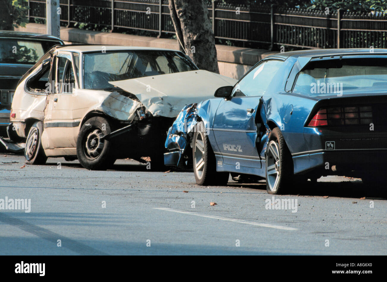 Le vetture si sono scontrate, STATI UNITI D'AMERICA Foto Stock