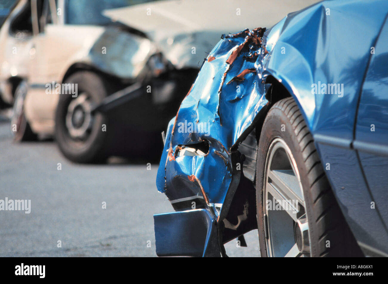 Le vetture si sono scontrate, STATI UNITI D'AMERICA Foto Stock