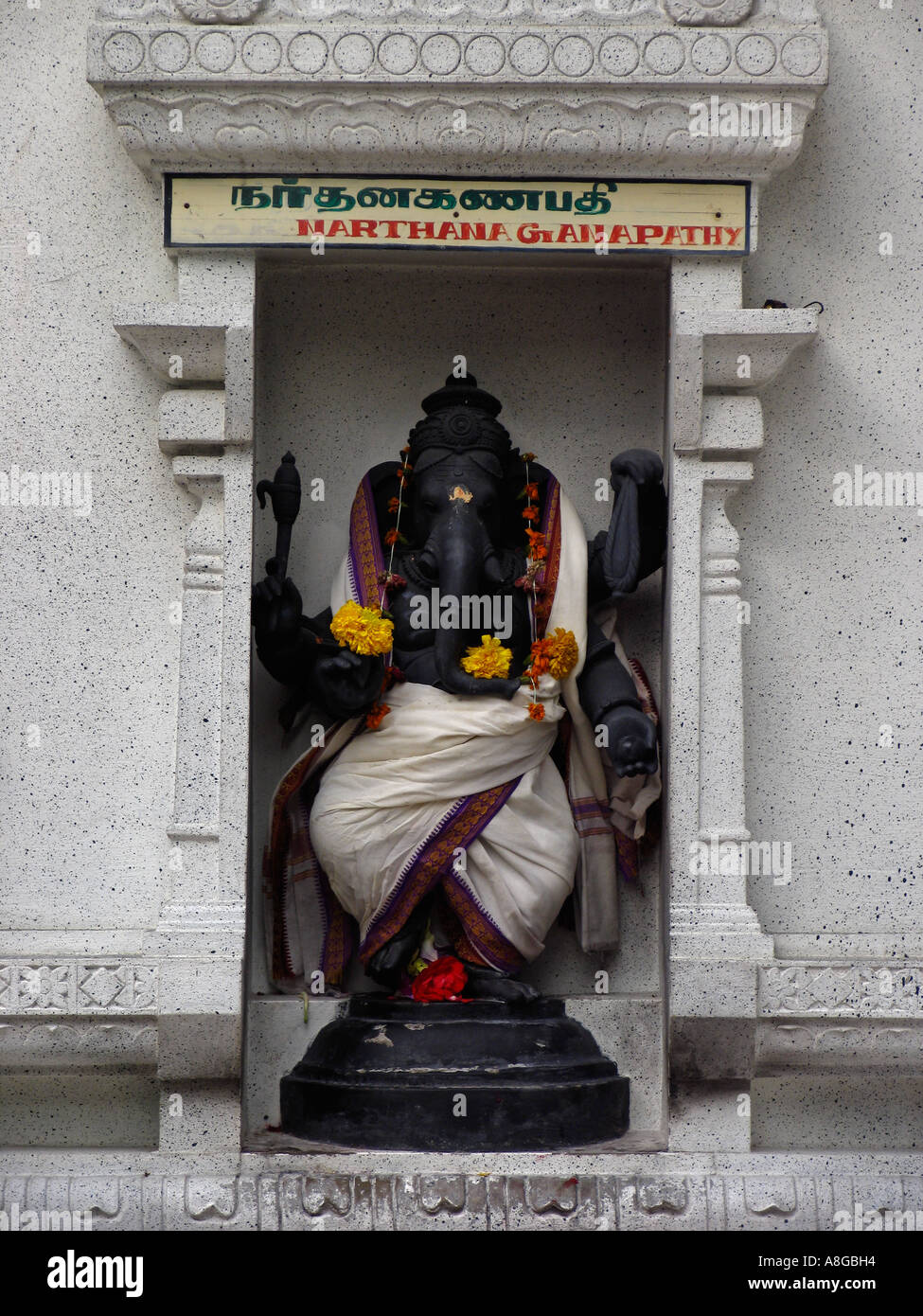 Ganesh nel tempio Littell India Singapore Foto Stock