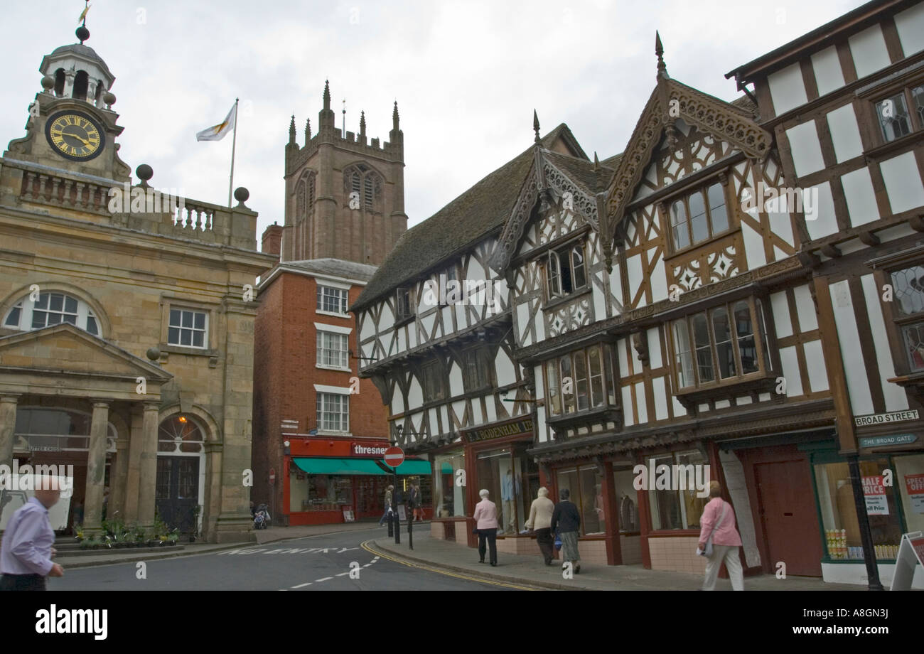 Ludlow Town Center, Shropshire, Regno Unito. Foto Stock