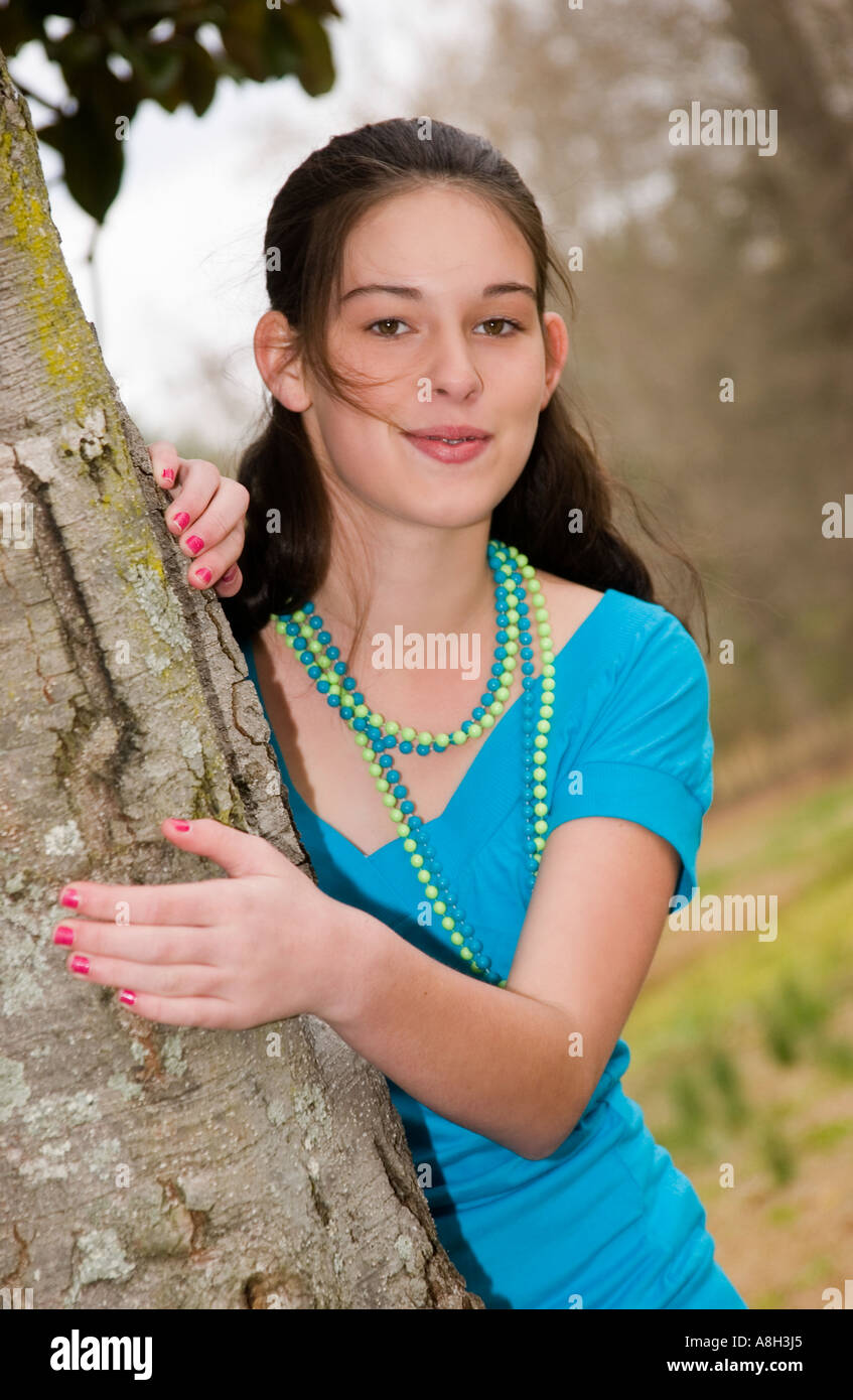 Piuttosto Caucasian Teen ragazza di 13 a 15 STATI UNITI D'AMERICA Foto Stock