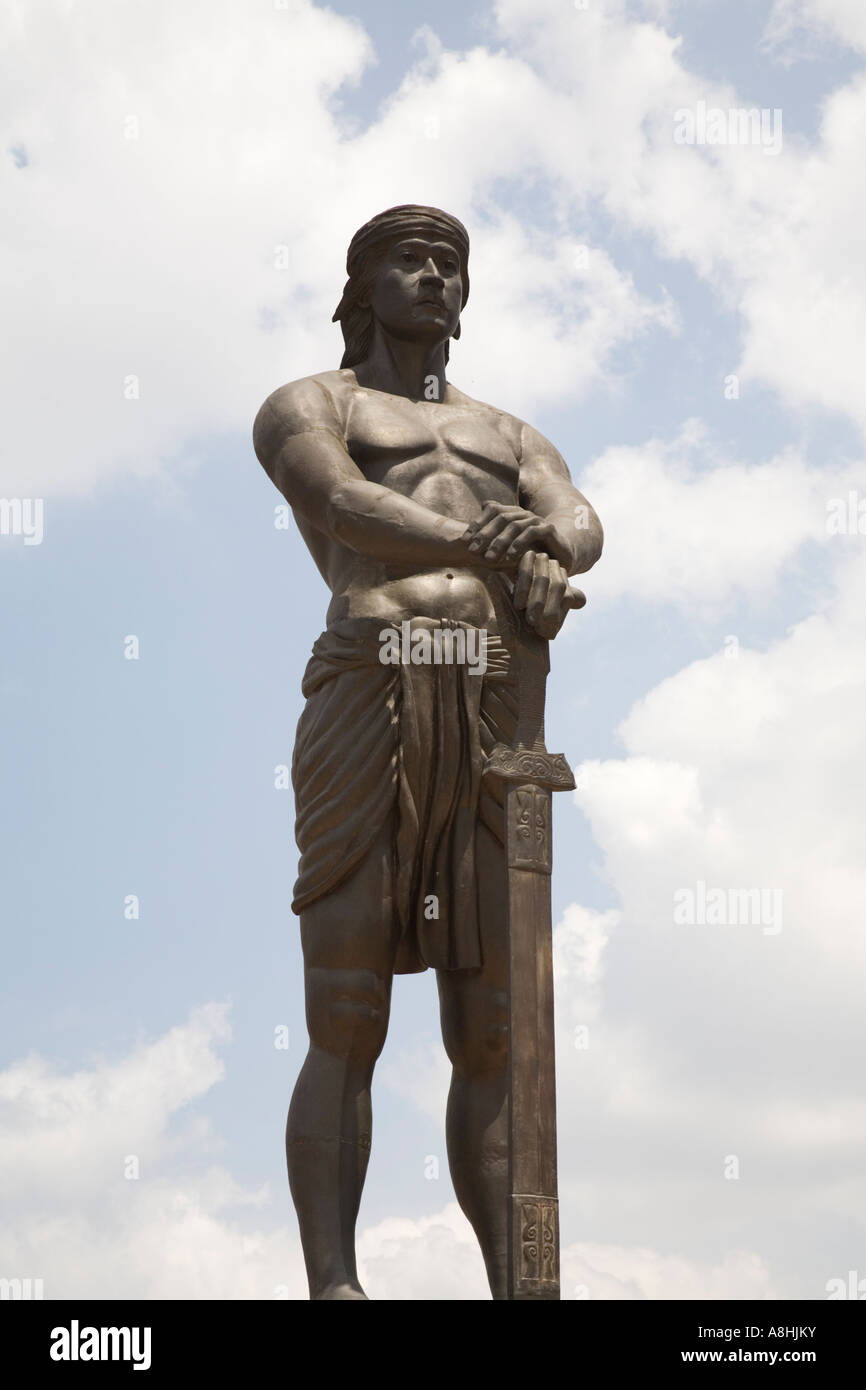 Lapu Lapu monumento, sentinella della Statua della Libertà, Rizal Park di Manila, Filippine Foto Stock