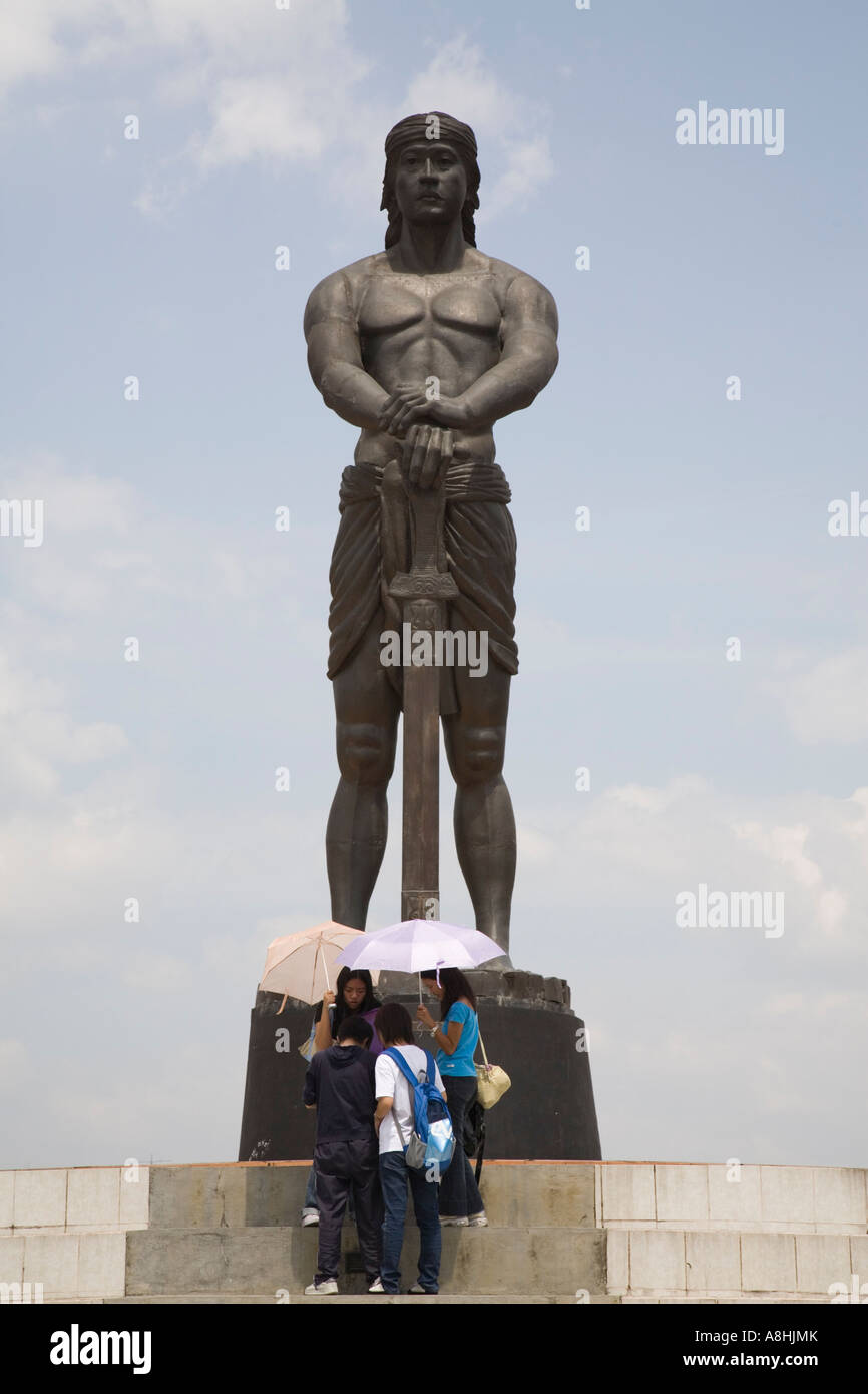 Lapu Lapu monumento, sentinella della Statua della Libertà, Rizal Park di Manila, Filippine Foto Stock