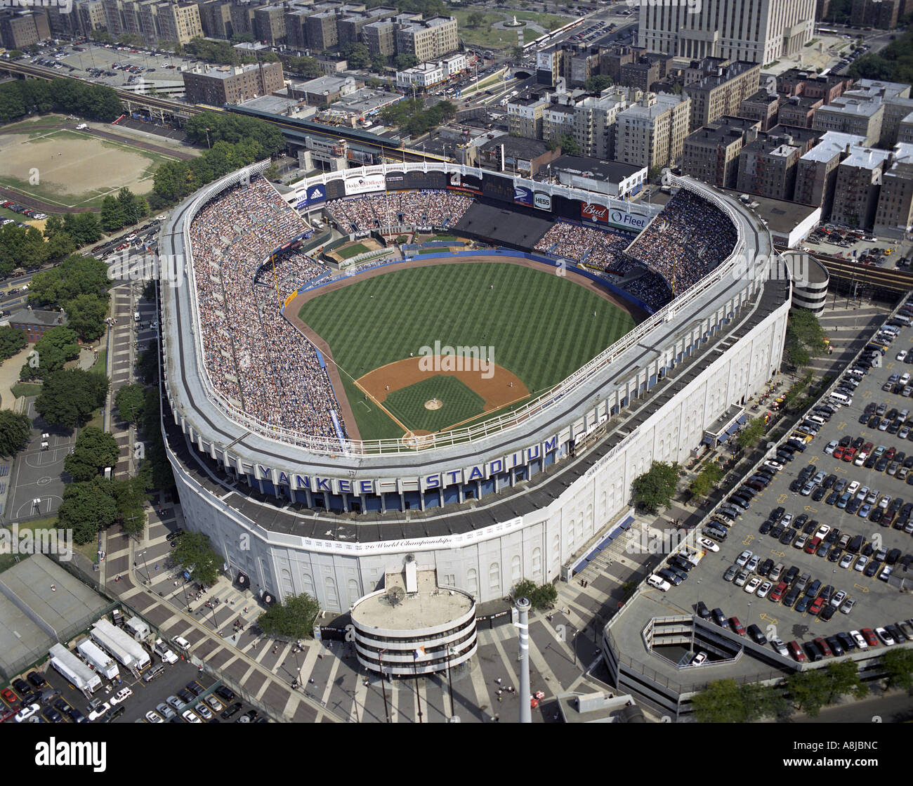 Vista aerea del Yankee Stadium si trova nel Bronx, New York. usa stati uniti d'America American League Major League Baseball Foto Stock