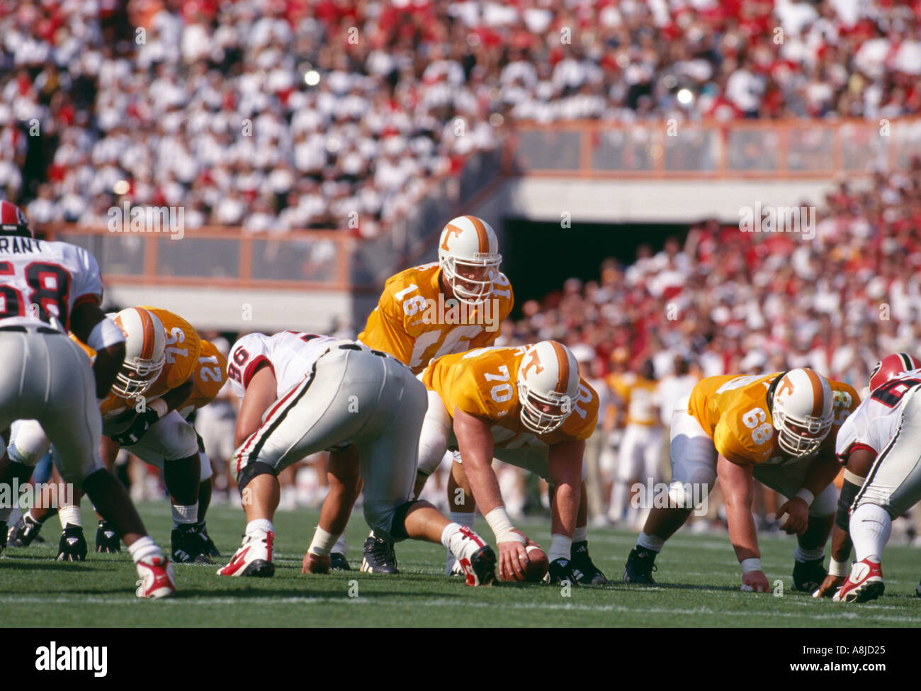 Azione di calcio UT Vol e GA Bulldogs Knoxville TN Foto Stock