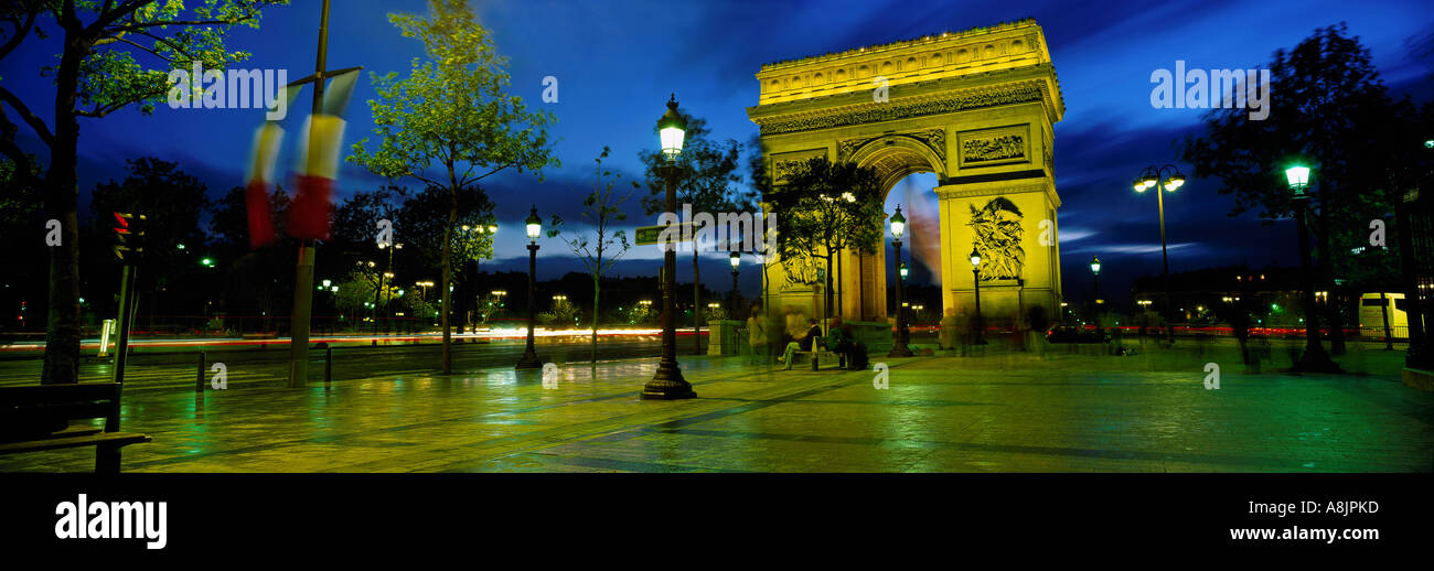 Arc De Triomphe Place d'ETOILE Parigi Francia Foto Stock