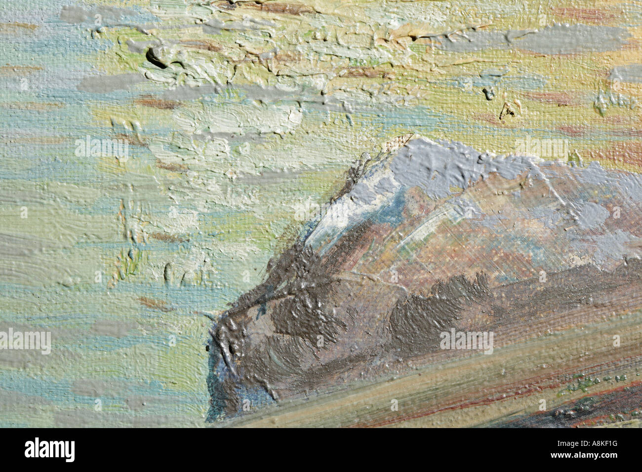 Dettaglio della pittura di olio sfondi telaio completo close up Foto Stock