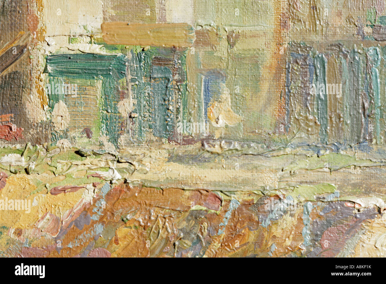 Dettaglio della pittura di olio sfondi telaio completo close up Foto Stock