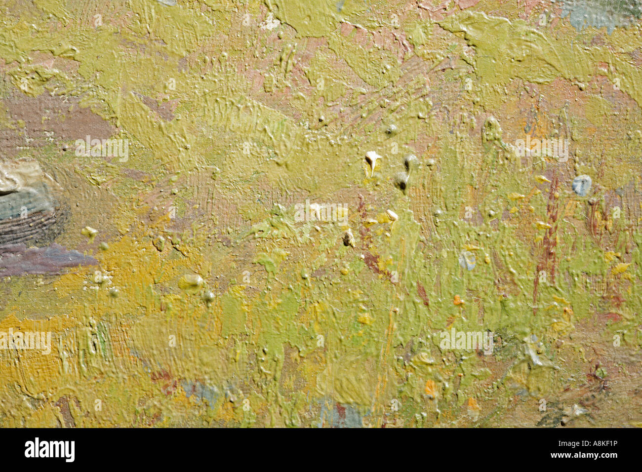 Dettaglio della pittura di olio sfondi telaio completo close up Foto Stock