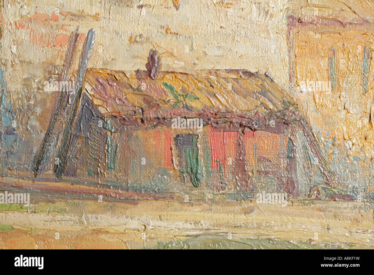 Dettaglio della pittura di olio sfondi telaio completo close up Foto Stock