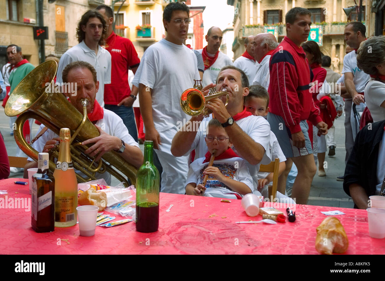 Fiesta de San Fermin, Pamplona Navarra, Spagna. Foto Stock